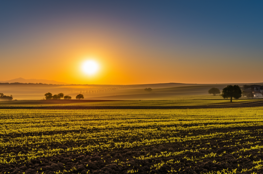 Turkish farmland at sunrise